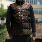 Egypt Eyes Of Horus Sleeveless Puffer Jacket with Egyptian Hieroglyphs