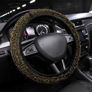 Egypt Eyes Of Horus Steering Wheel Cover with Egyptian Hieroglyphs