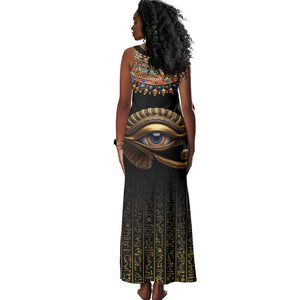 Egypt Eyes Of Horus Tank Maxi Dress with Egyptian Hieroglyphs