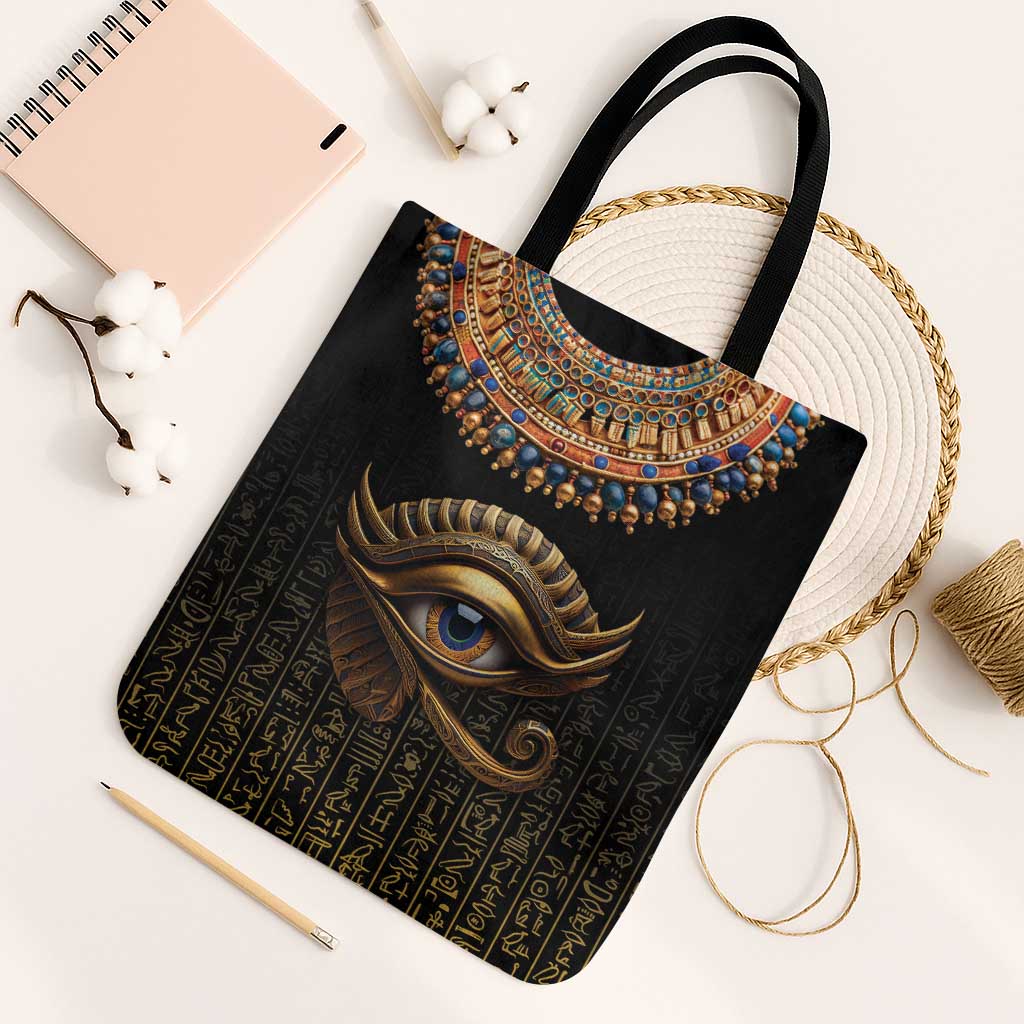 Egypt Eyes Of Horus Tote Bag with Egyptian Hieroglyphs