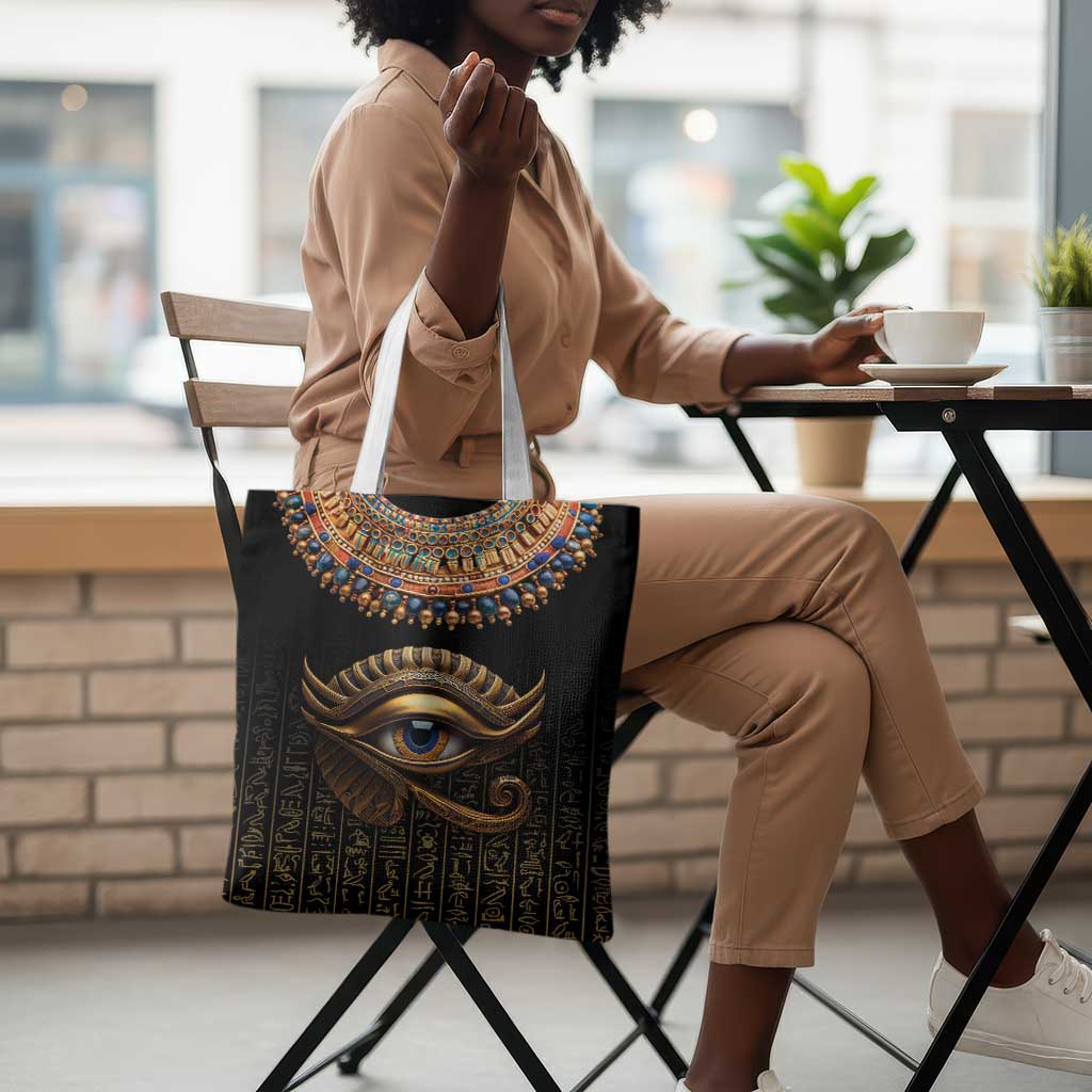 Egypt Eyes Of Horus Tote Bag with Egyptian Hieroglyphs