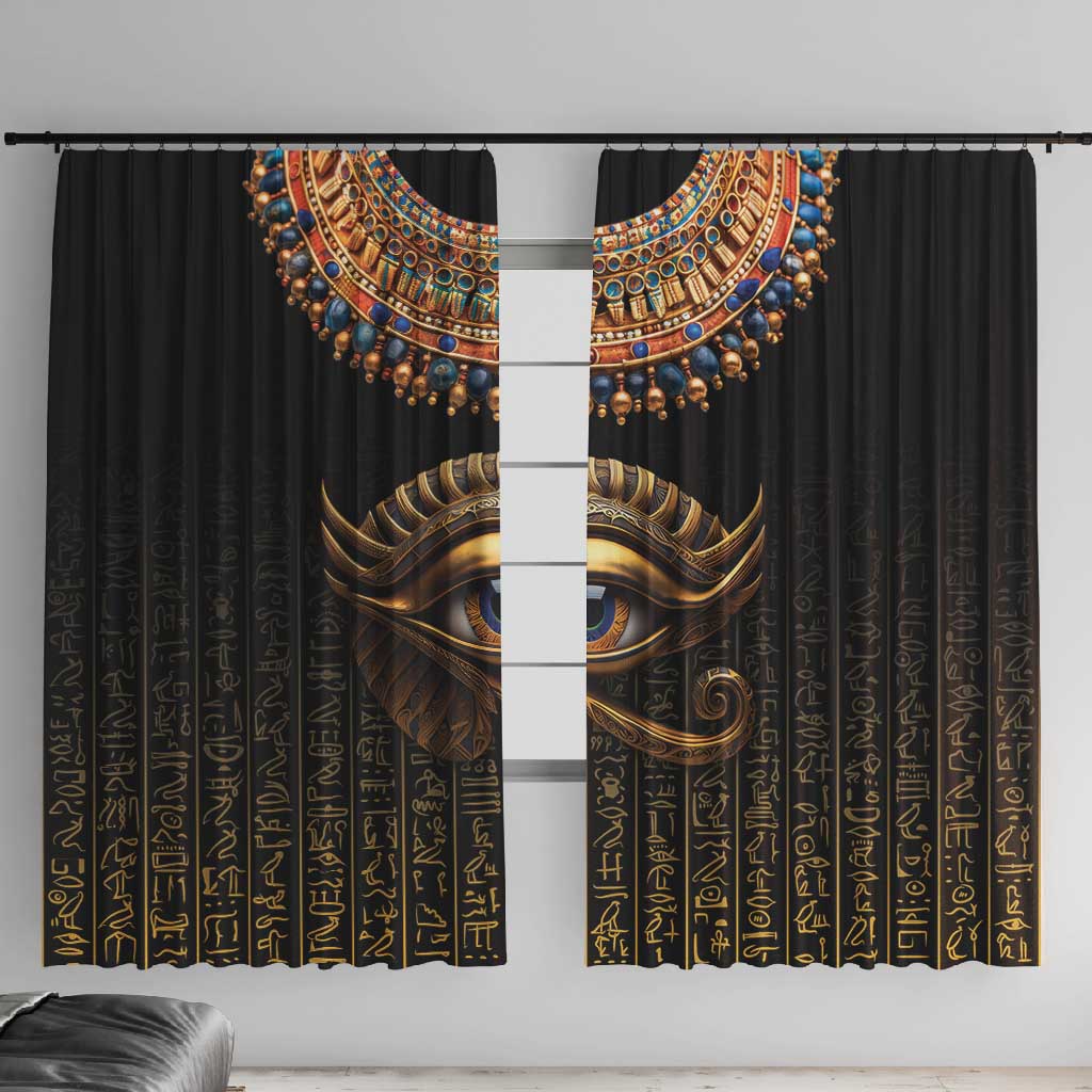 Egypt Eyes Of Horus Window Curtain with Egyptian Hieroglyphs