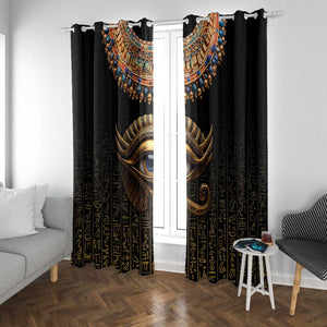 Egypt Eyes Of Horus Window Curtain with Egyptian Hieroglyphs