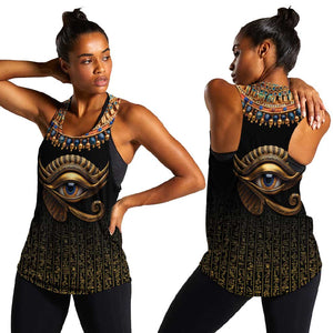 Egypt Eyes Of Horus Women Racerback Tank with Egyptian Hieroglyphs