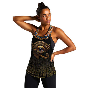 Egypt Eyes Of Horus Women Racerback Tank with Egyptian Hieroglyphs