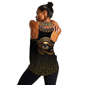 Egypt Eyes Of Horus Women Racerback Tank with Egyptian Hieroglyphs