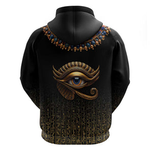 Egypt Eyes Of Horus Zip Hoodie with Egyptian Hieroglyphs