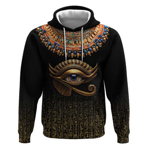 Egypt Eyes Of Horus Zip Hoodie with Egyptian Hieroglyphs