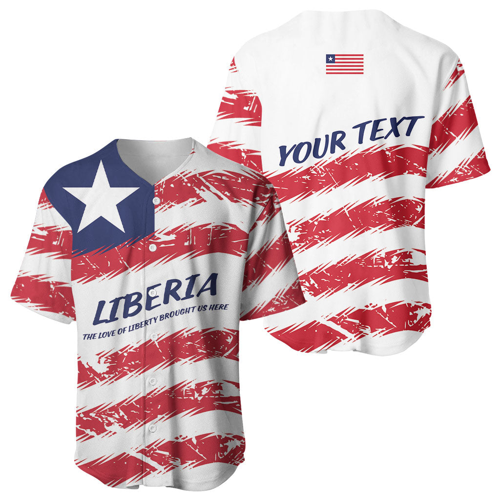 Personalized Liberia Lone Star Flag Baseball Jersey
