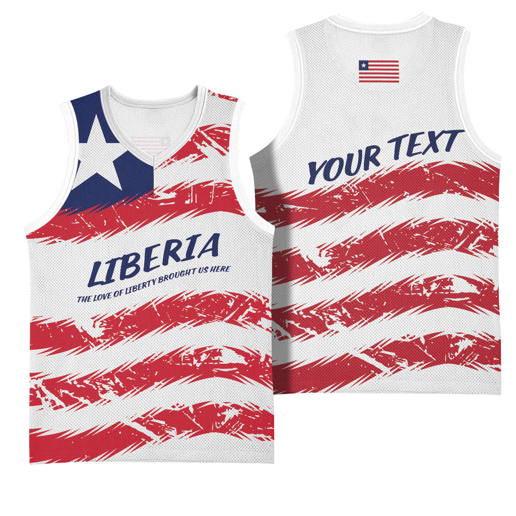 Personalized Liberia Lone Star Flag Basketball Jersey