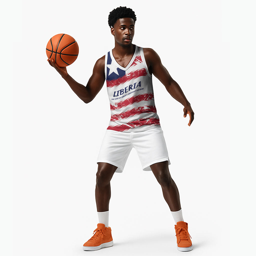 Personalized Liberia Lone Star Flag Basketball Jersey