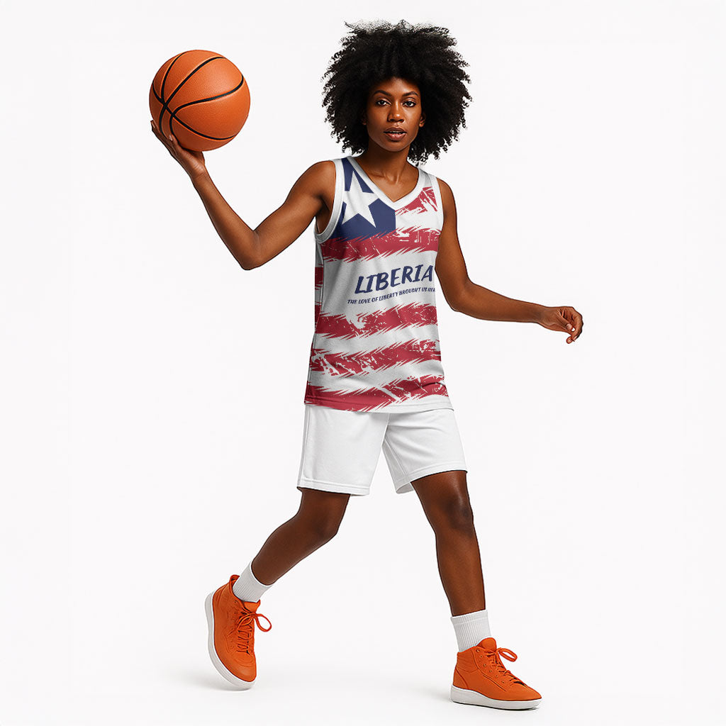 Personalized Liberia Lone Star Flag Basketball Jersey