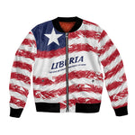Personalized Liberia Lone Star Flag Bomber Jacket