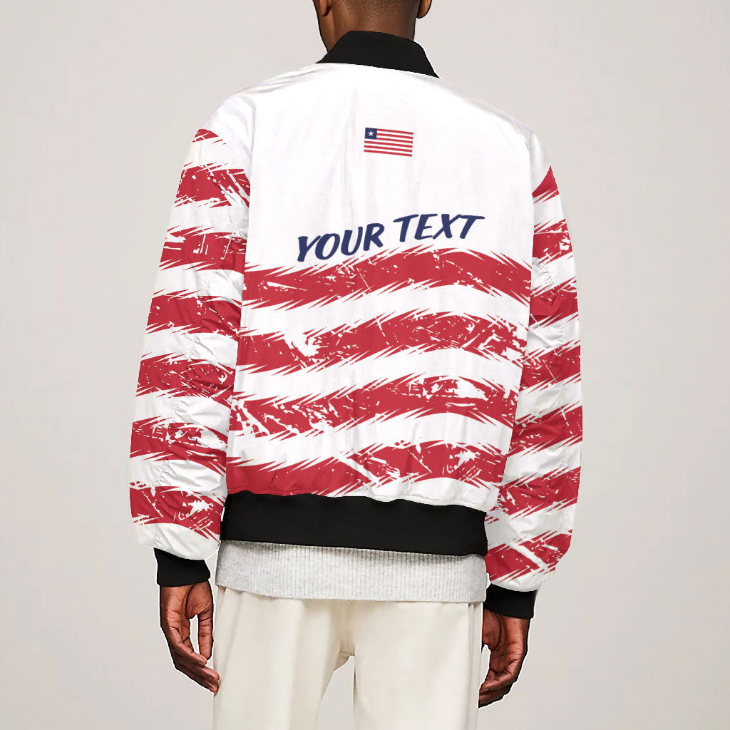 Personalized Liberia Lone Star Flag Bomber Jacket