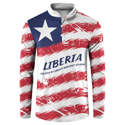 Personalized Liberia Lone Star Flag Button Sweatshirt