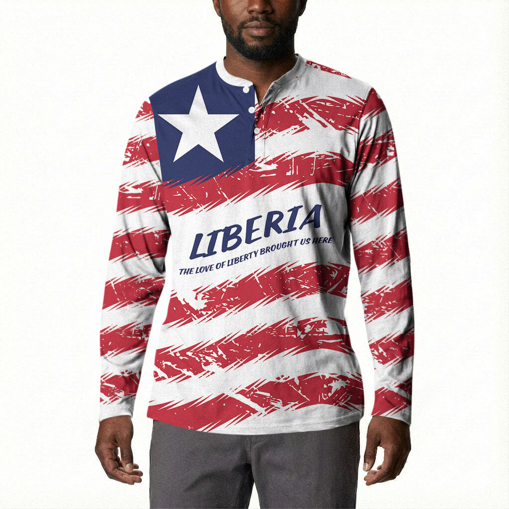 Personalized Liberia Lone Star Flag Button Sweatshirt