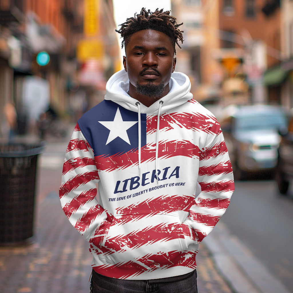 Personalized Liberia Lone Star Flag Hoodie