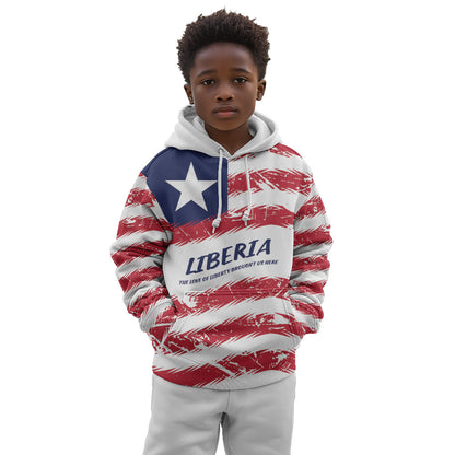Personalized Liberia Lone Star Flag Kid Hoodie