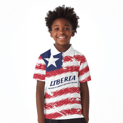 Personalized Liberia Lone Star Flag Kid Polo Shirt