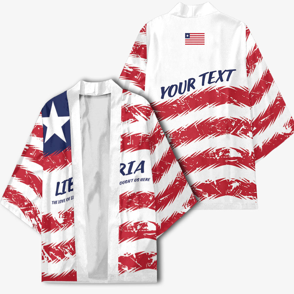 Personalized Liberia Lone Star Flag Kimono