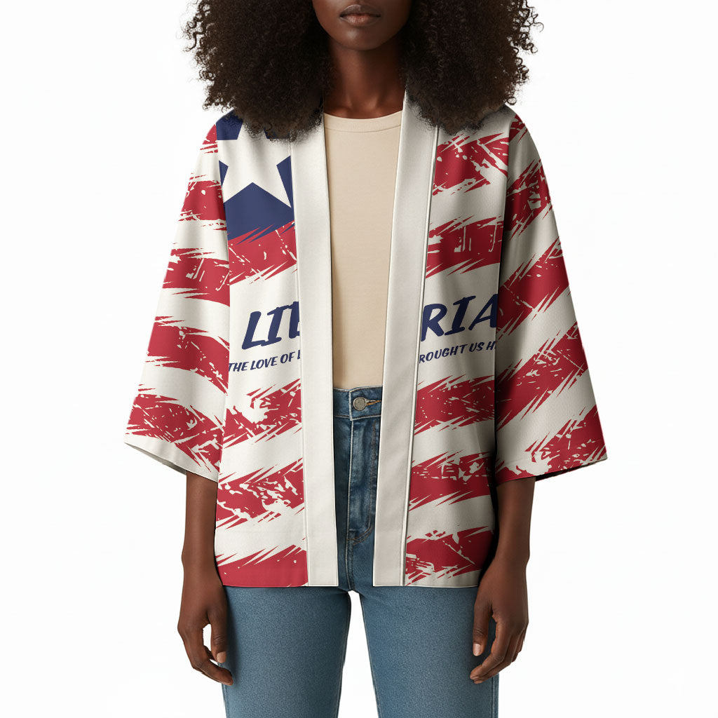 Personalized Liberia Lone Star Flag Kimono