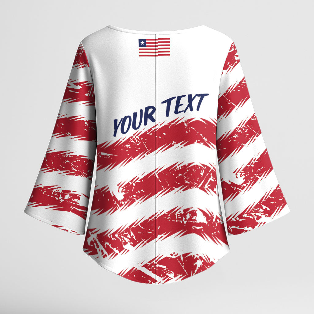 Personalized Liberia Lone Star Flag Kimono Sleeve Blouse
