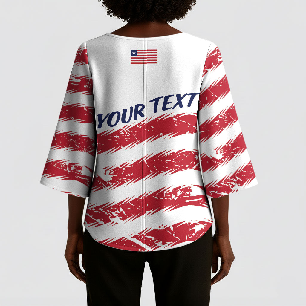 Personalized Liberia Lone Star Flag Kimono Sleeve Blouse