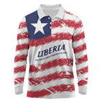Personalized Liberia Lone Star Flag Long Sleeve Polo Shirt