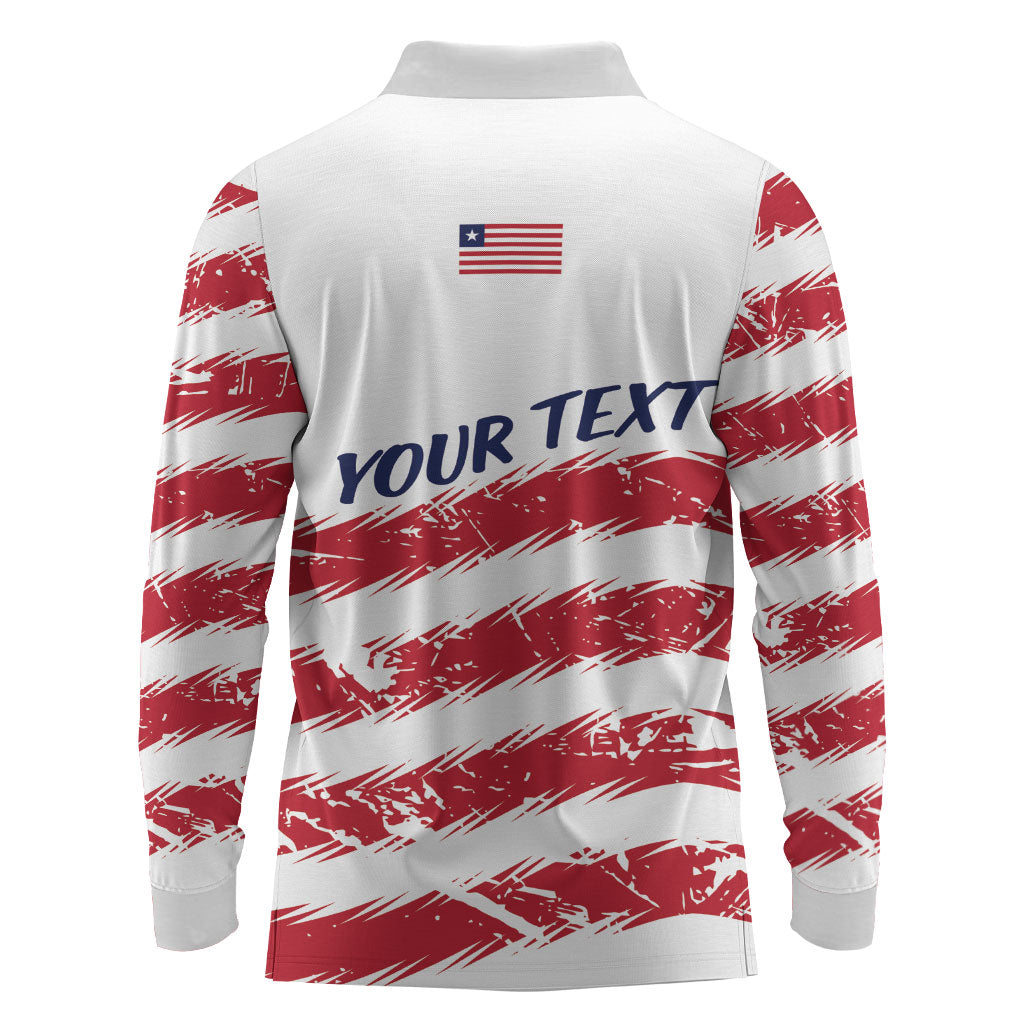 Personalized Liberia Lone Star Flag Long Sleeve Polo Shirt