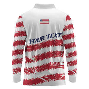 Personalized Liberia Lone Star Flag Long Sleeve Polo Shirt