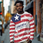 Personalized Liberia Lone Star Flag Long Sleeve Shirt