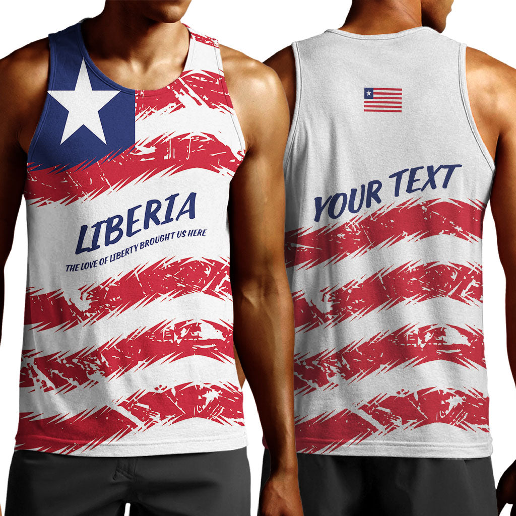 Personalized Liberia Lone Star Flag Men Tank Top