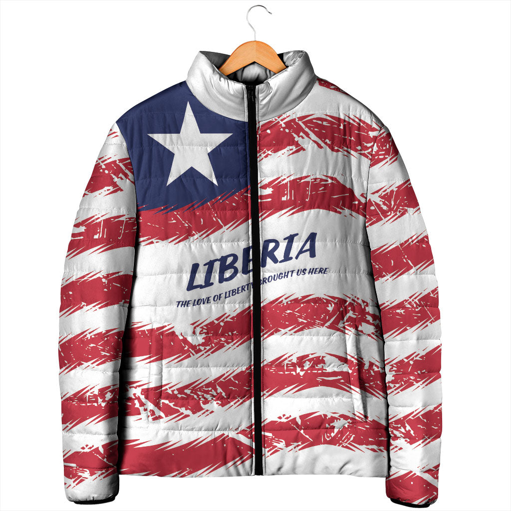 Personalized Liberia Lone Star Flag Padded Jacket