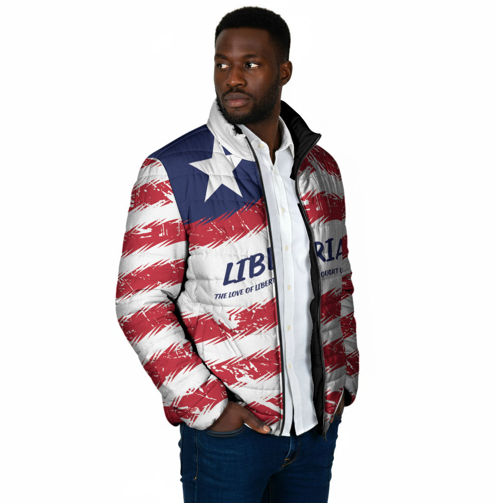 Personalized Liberia Lone Star Flag Padded Jacket