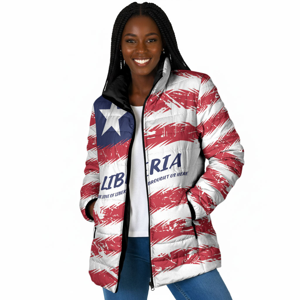 Personalized Liberia Lone Star Flag Padded Jacket