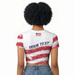 Personalized Liberia Lone Star Flag Raglan Cropped T shirt