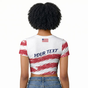 Personalized Liberia Lone Star Flag Raglan Cropped T shirt