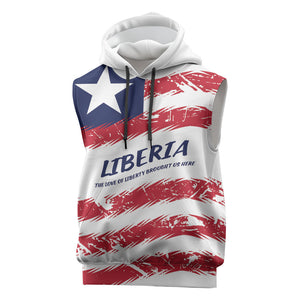Personalized Liberia Lone Star Flag Sleeveless Hoodie