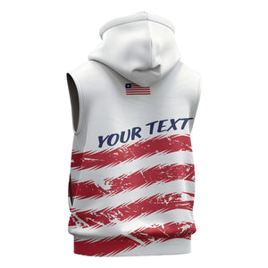 Personalized Liberia Lone Star Flag Sleeveless Zip Hoodie