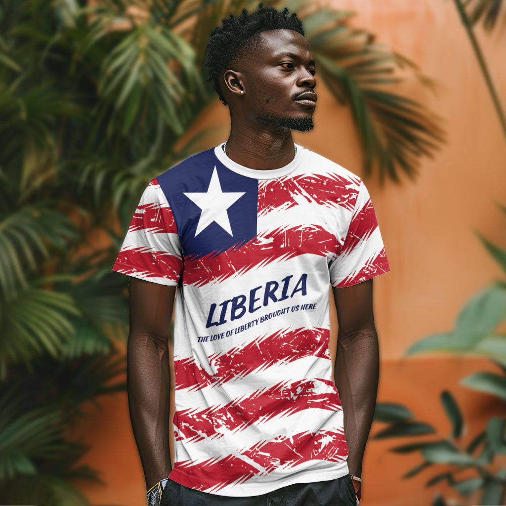 Personalized Liberia Lone Star Flag T shirt