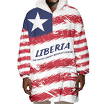Personalized Liberia Lone Star Flag Wearable Blanket Hoodie