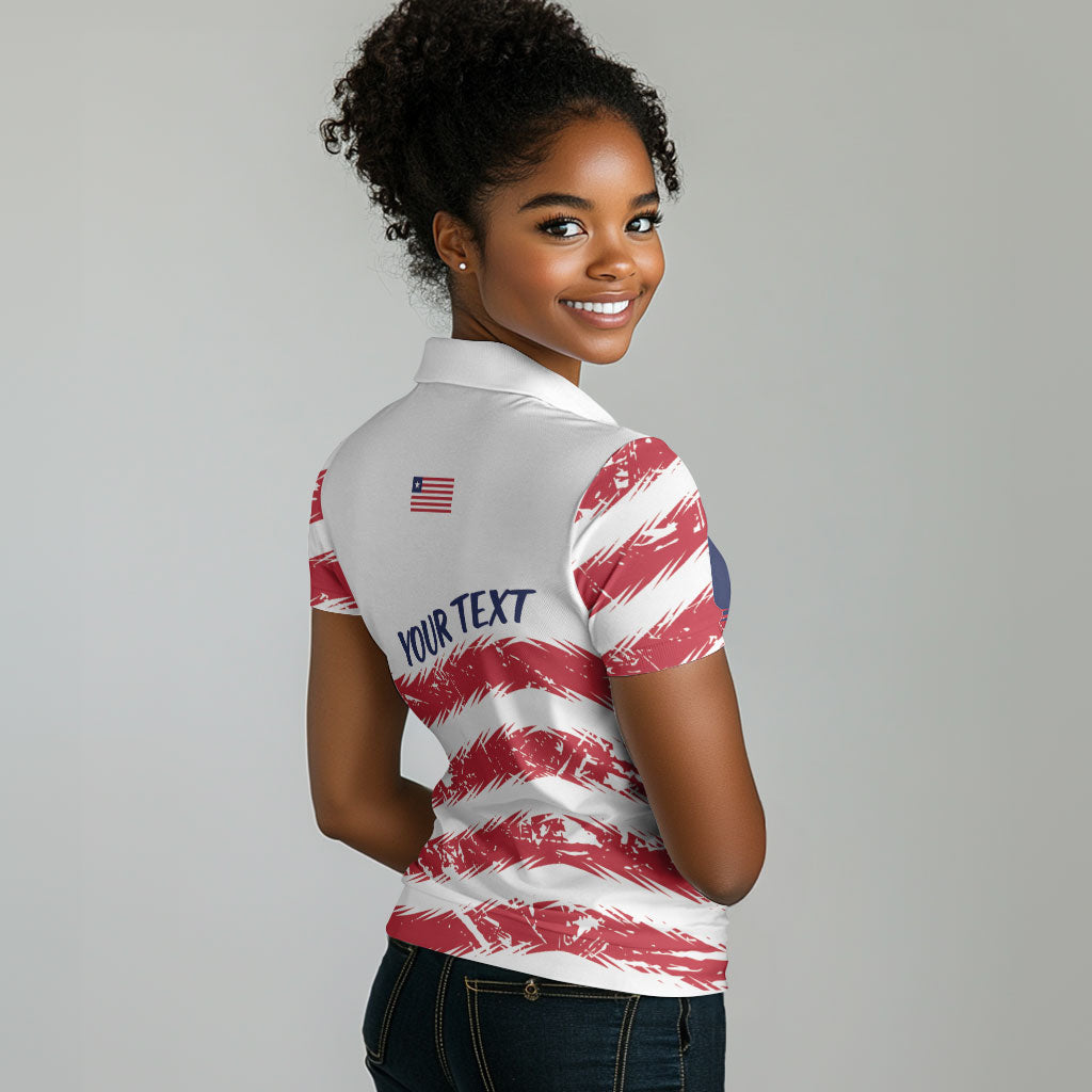 Personalized Liberia Lone Star Flag Women Polo Shirt