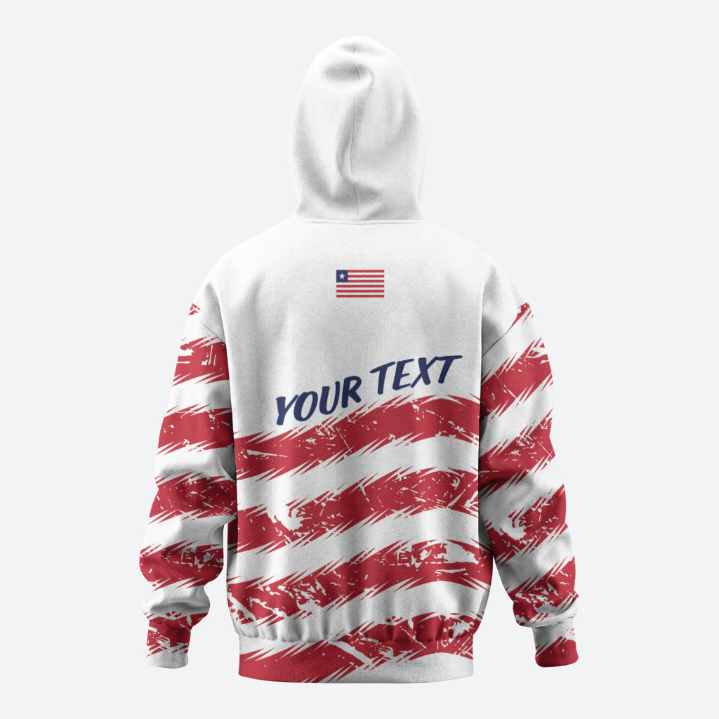 Personalized Liberia Lone Star Flag Zip Hoodie
