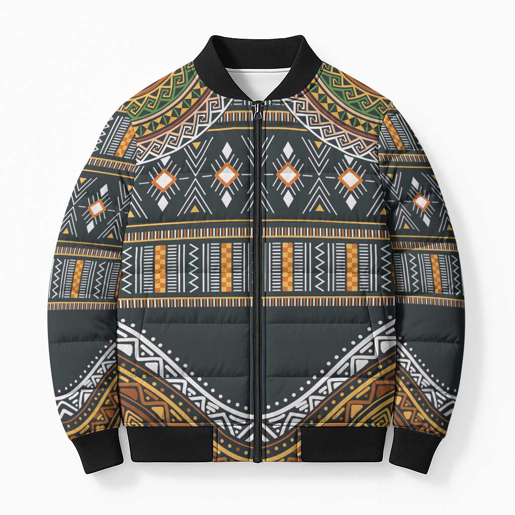 Africa Ethnic Native Pattern Bomber Puffer Jacket