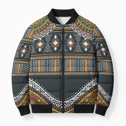 Africa Ethnic Native Pattern Bomber Puffer Jacket