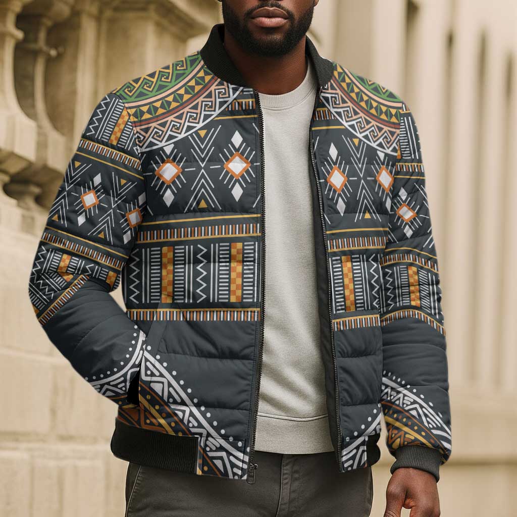 Africa Ethnic Native Pattern Bomber Puffer Jacket