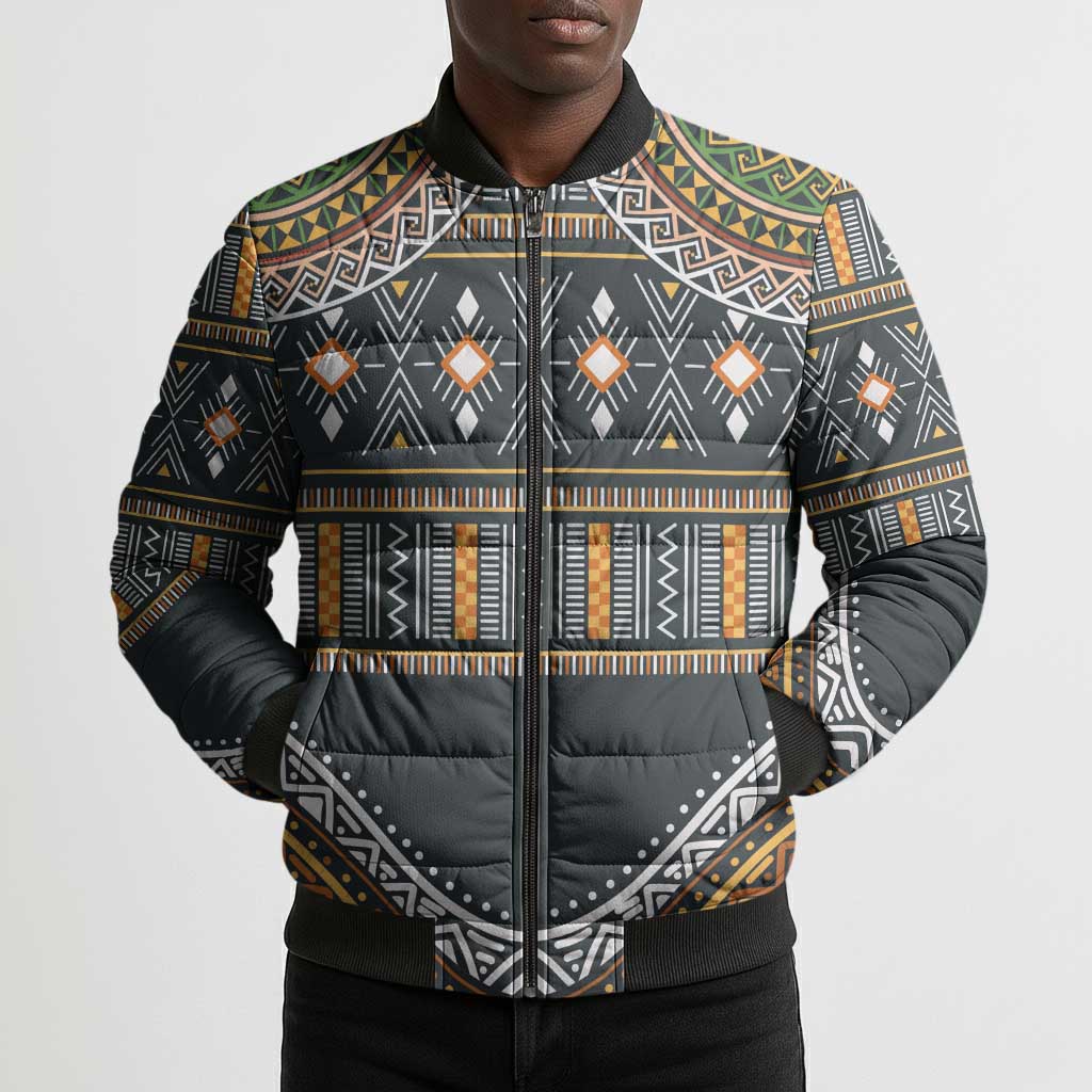 Africa Ethnic Native Pattern Bomber Puffer Jacket
