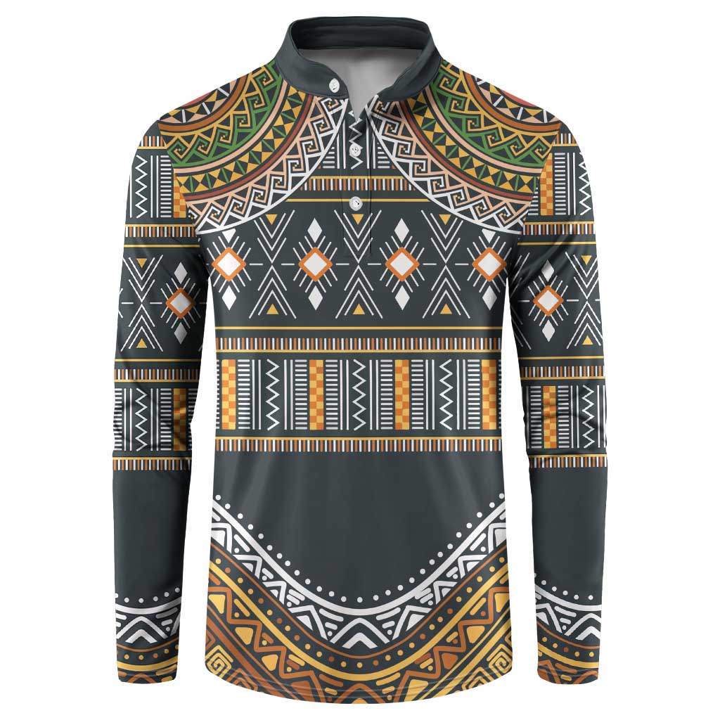 Africa Ethnic Native Pattern Button Sweatshirt