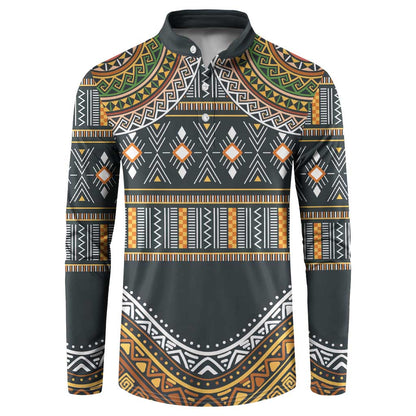 Africa Ethnic Native Pattern Button Sweatshirt