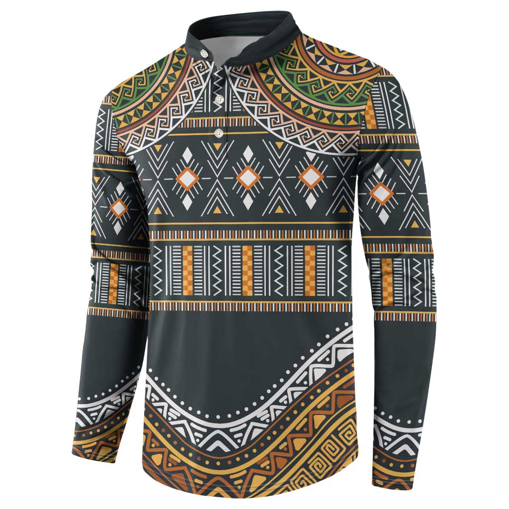 Africa Ethnic Native Pattern Button Sweatshirt